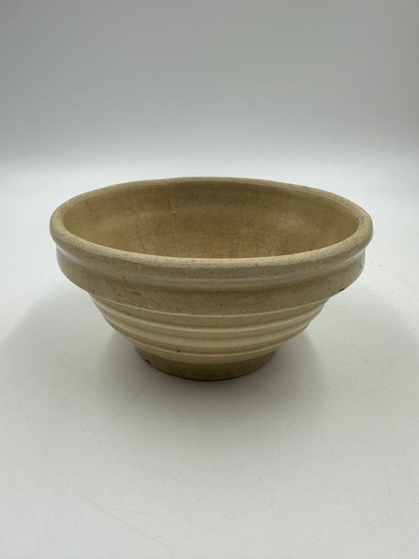 Stoneware Kitchen Bowl with Cream Stripe