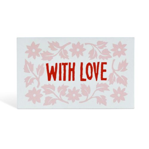 Cambridge Imprint - Pack of With Love Mini Cards - Pink & Red