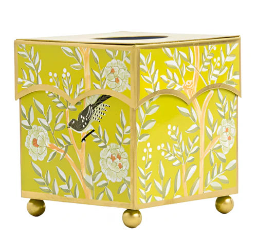 The Enchanted Home - Citron Green Chinoiserie Tissue Holder