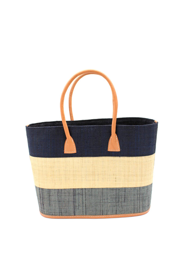 Shebobo - Santorini 3 Tone Color Block Straw Tote