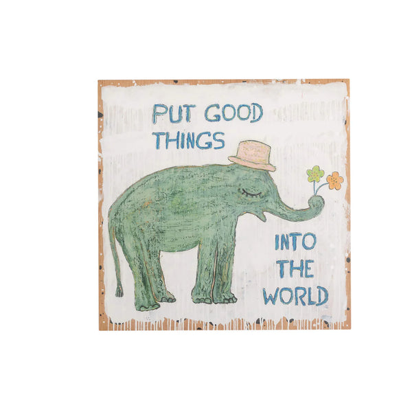 Sugarboo & Co 12"x12" Good Things Elephant Art Poster